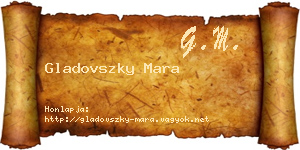 Gladovszky Mara névjegykártya